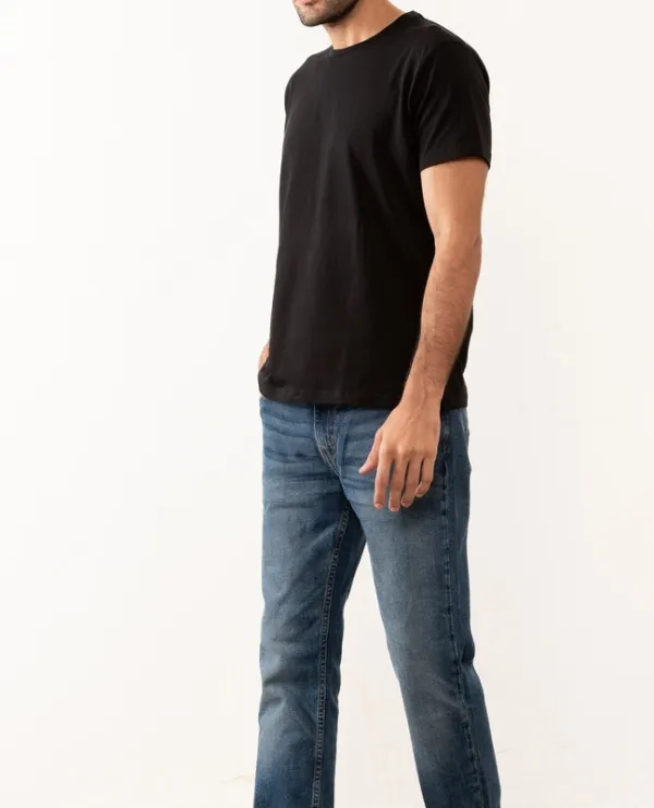 Black Cotton Crew Neck T-Shirt