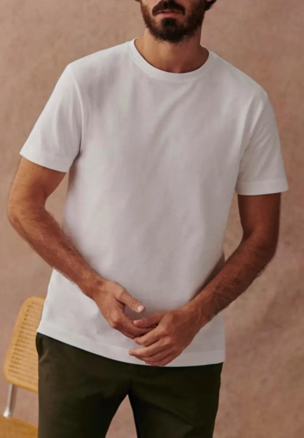 White Plain Cotton Crew Neck T-Shirt