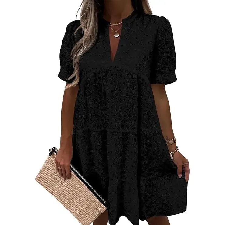 Women’s Flowy Lace V-Neck Dress