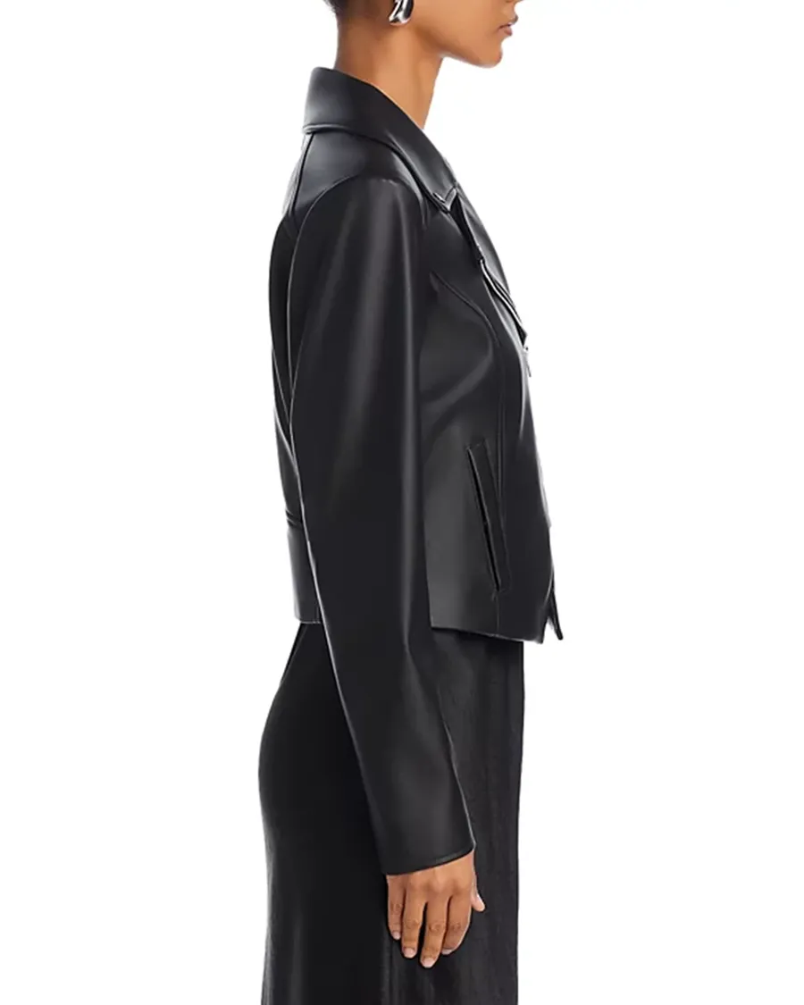 Faux Leather Moto Long Sleeves Jacket