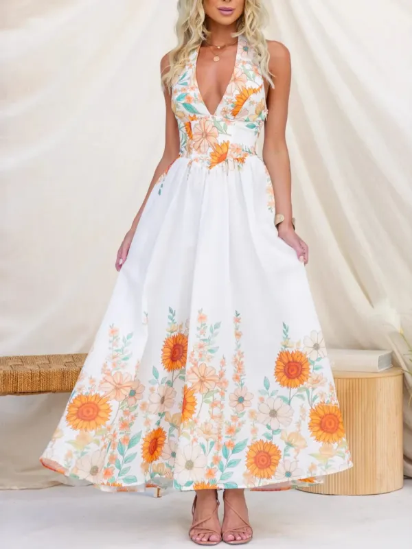 Finish Floral Printed Maxi Dress