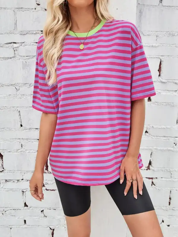 Striped Oversized Casual Tee