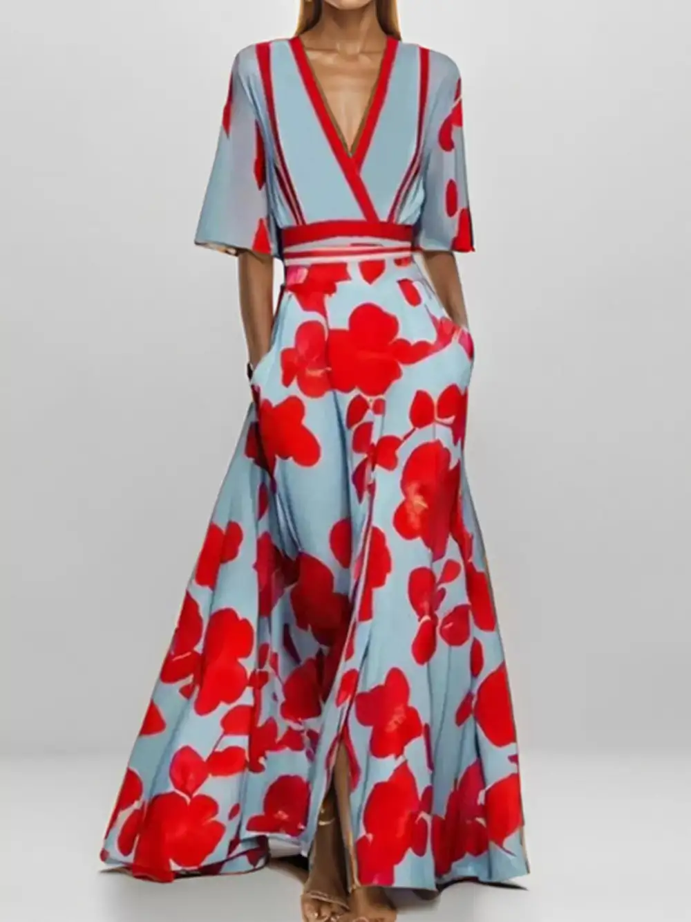 Floral Printed Pocketed Maxi Dress