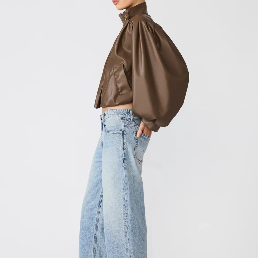 Faux Leather Casual Jacket