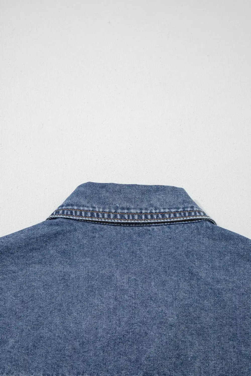 Ashleigh Blue Button Flap Pocket Cuffed Short Sleeve Denim Shirt