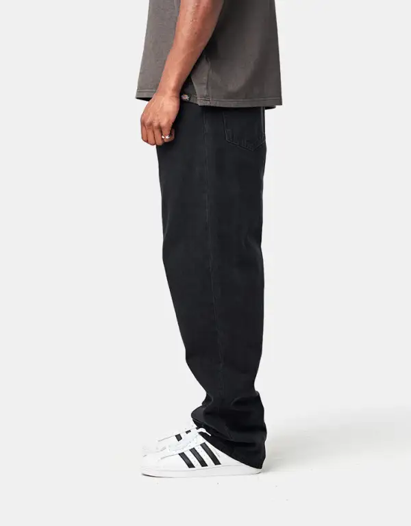 Stone Washed Relaxed Denim Jeans