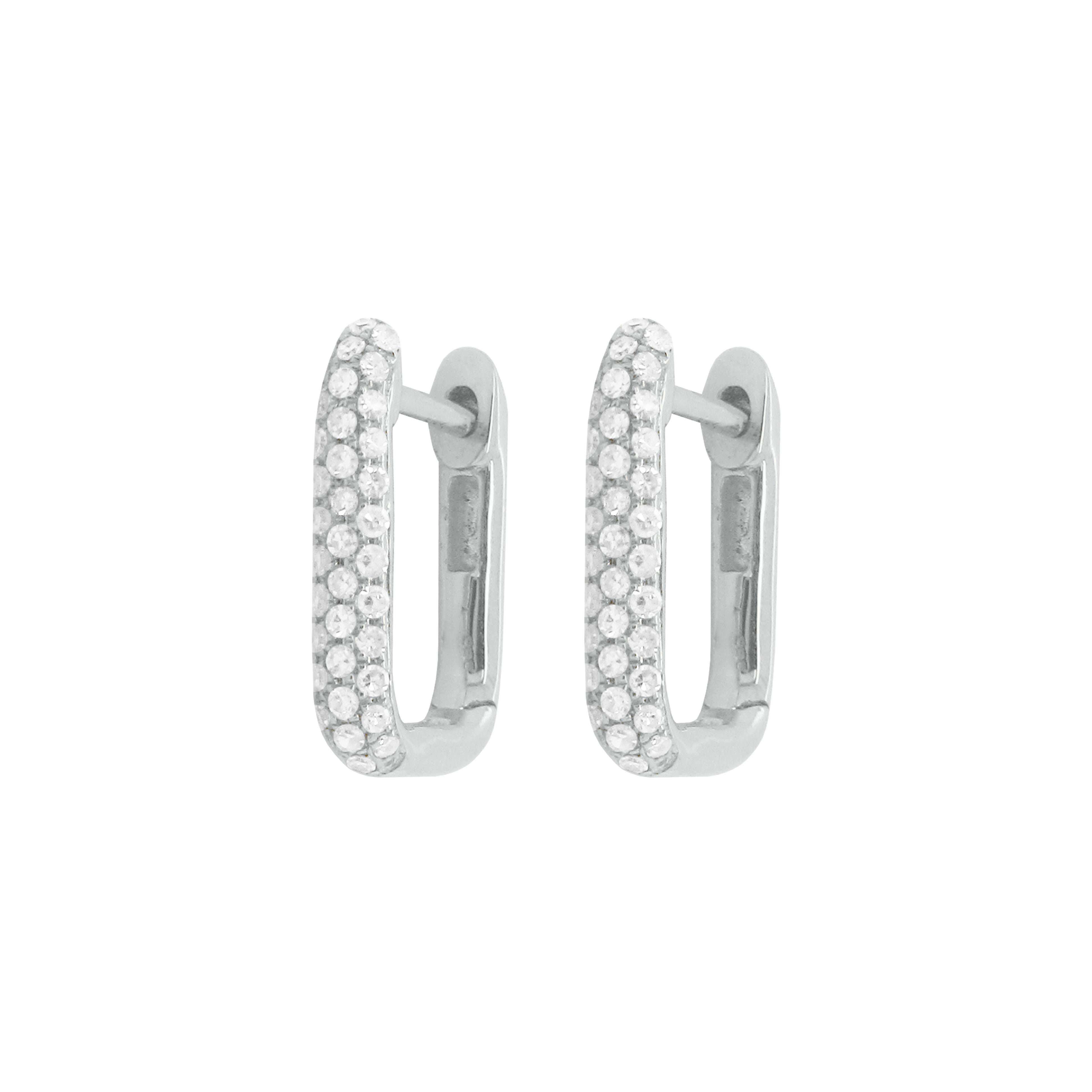Refined Polished Gem Detail Huggie Earrings