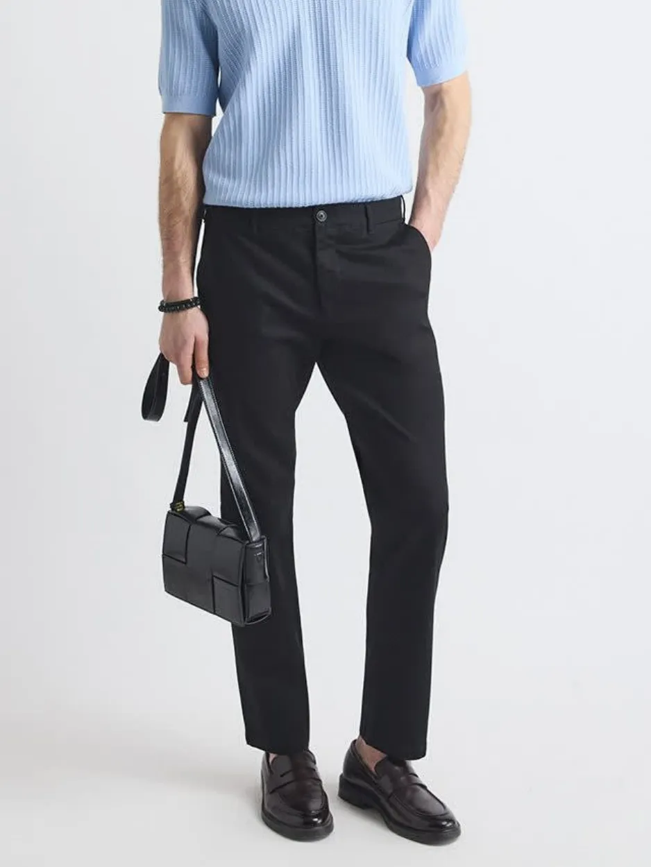 Black Commuting Style Slim-Fit Super-Stretch Pant
