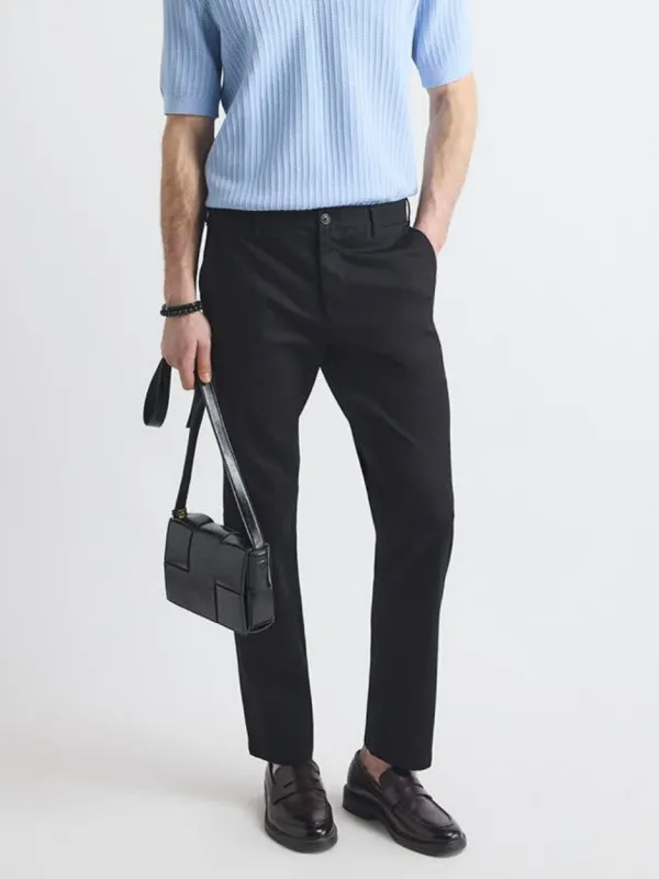 Black Commuting Style Slim-Fit Super-Stretch Pant
