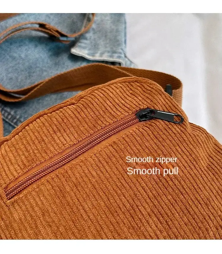 Striped Velvet Crossbody Bag Elegant Functional