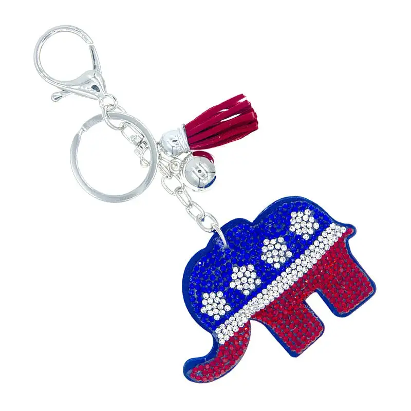 Ornate Elephant Charm Keychain