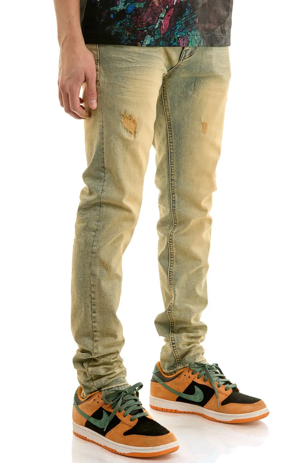 Men's Modern Skinny Distressed Stretch Jeans