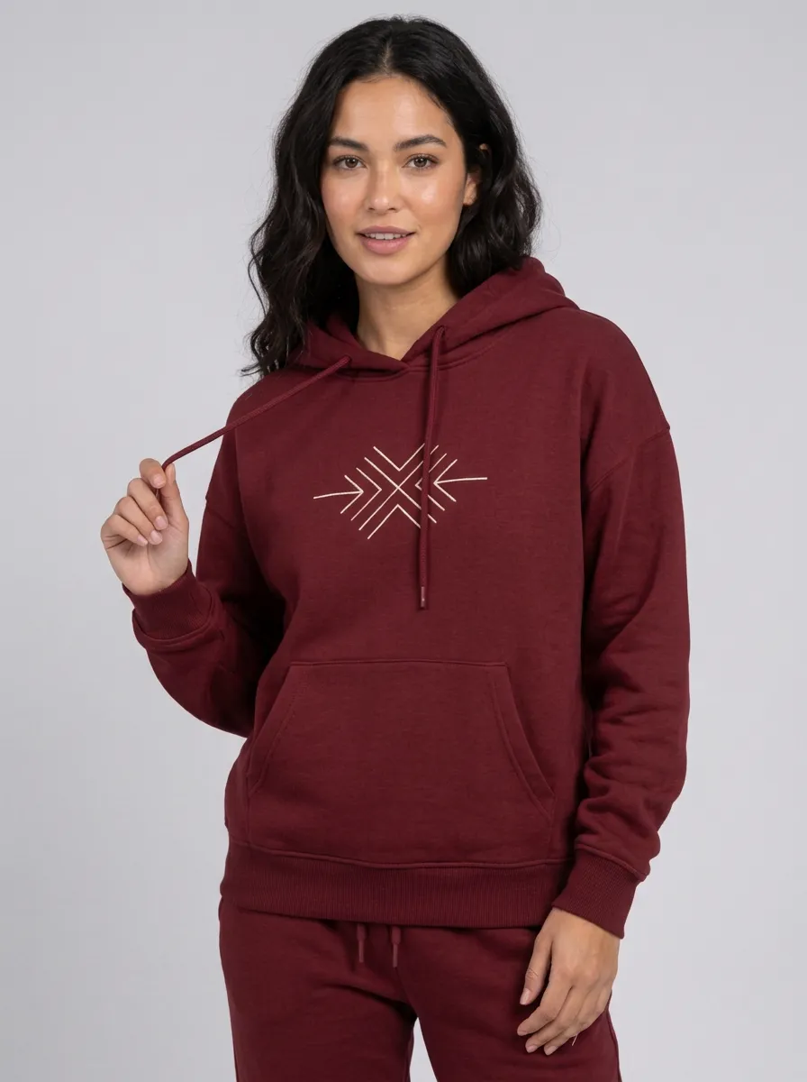 Women's Camel Solid Hoodie & Pants Set