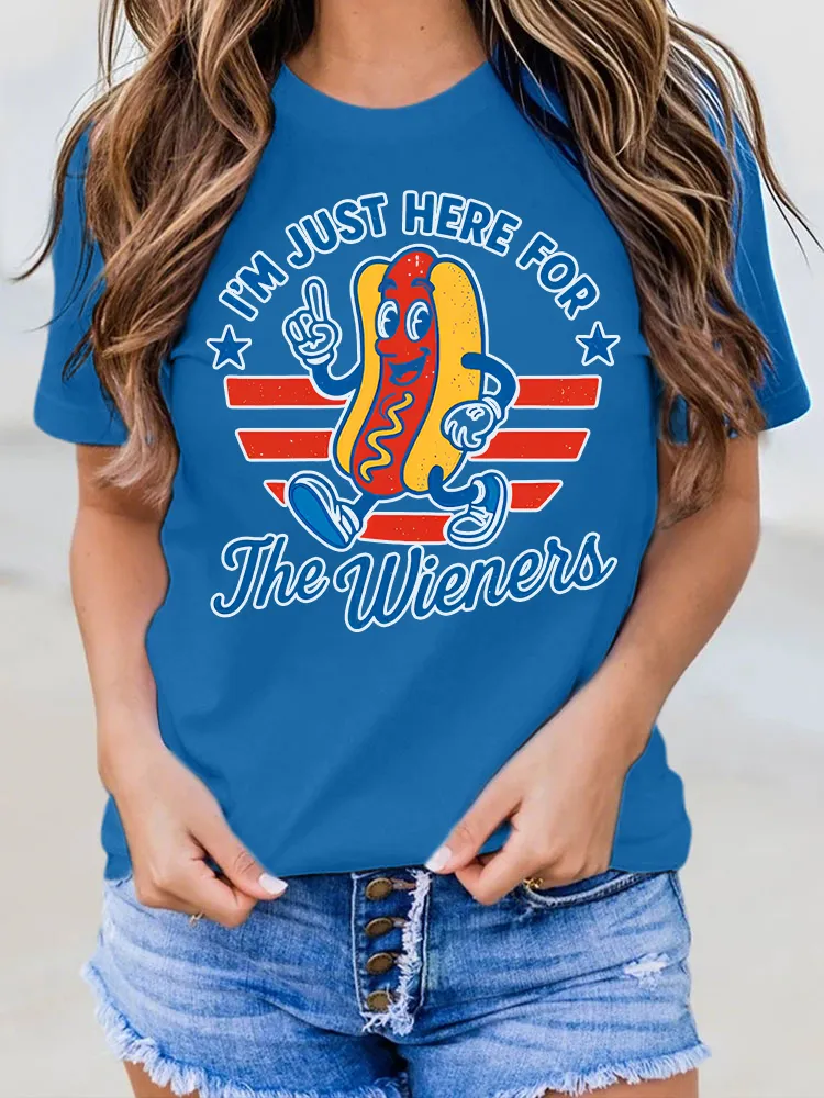 Women's Hot Dog Graphic Printed Tee