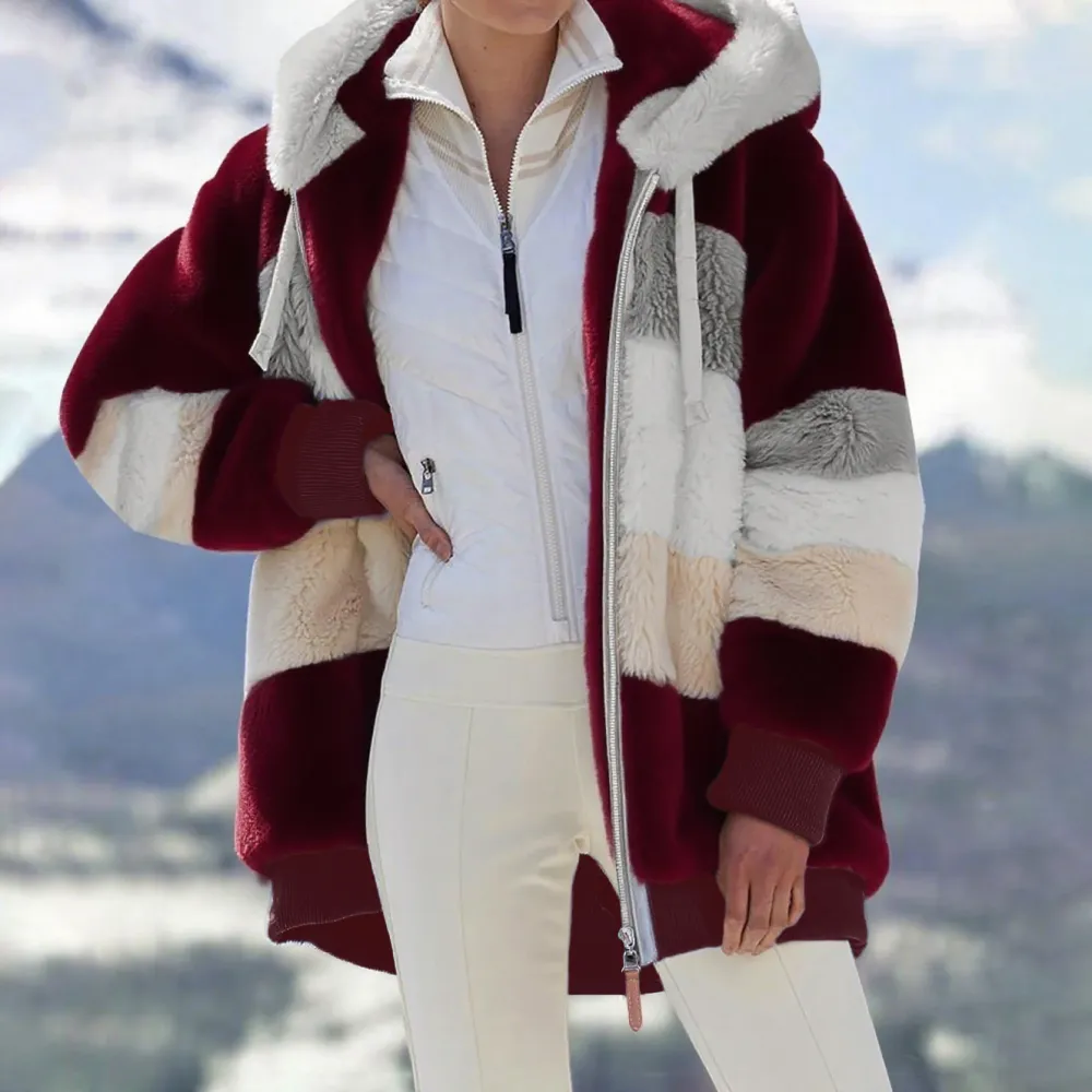 4PACK-Women'S Fur Patchwork Zipper Jacket-ONLY 24.95