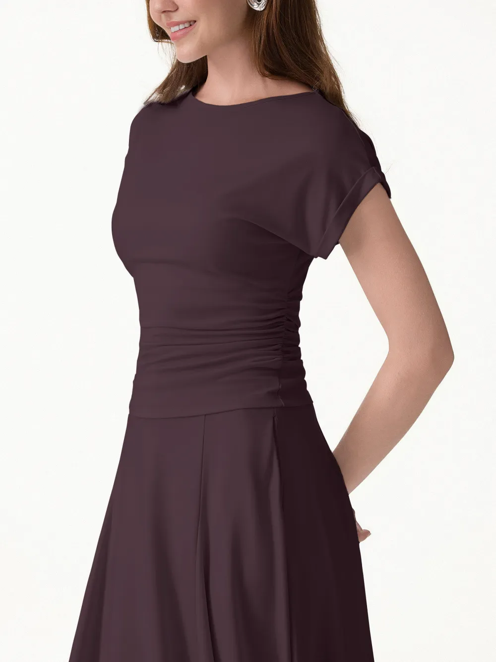 Round Neck Ruched Tee