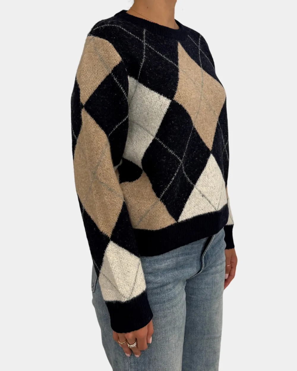 Relaxed Argyle Sweater Sweaters