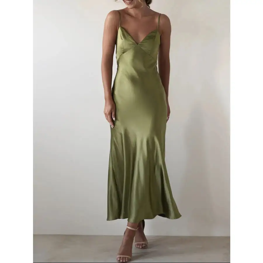 Satin Backless Cami Dress