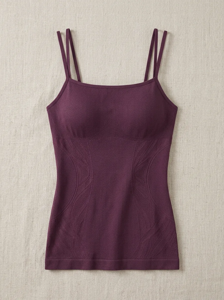 Women's Yoga Fitness Purple Seamless Ribbed Camisole Top