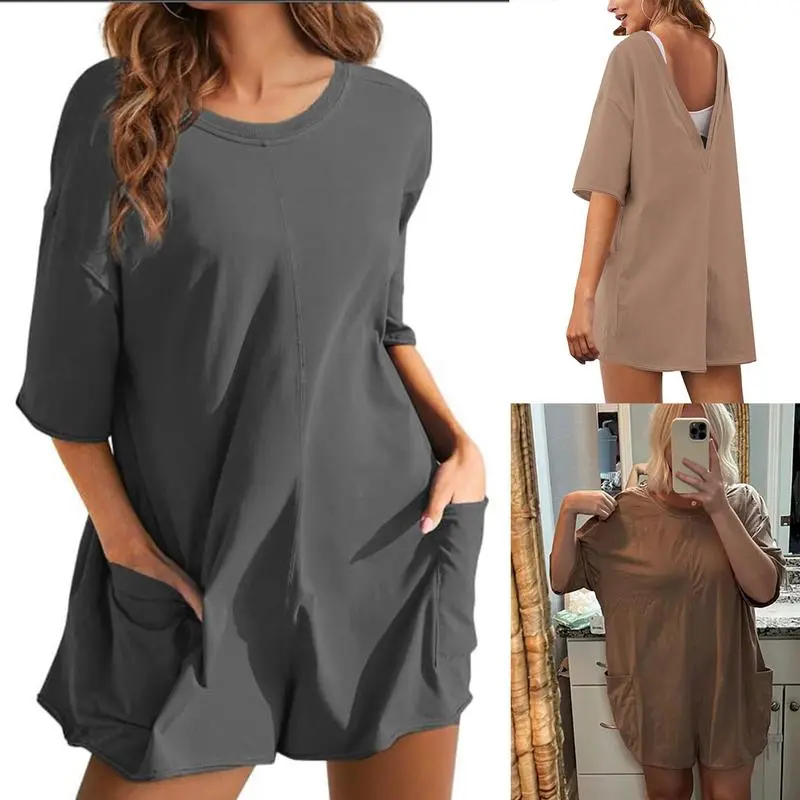 7PACK-Women'S Oversized Athletic Jumpsuit Casual Romper Overall