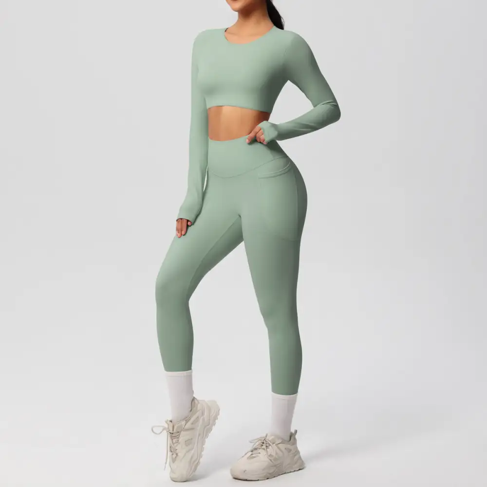 Brushed High-Waist Two-Piece Activewear Active Set