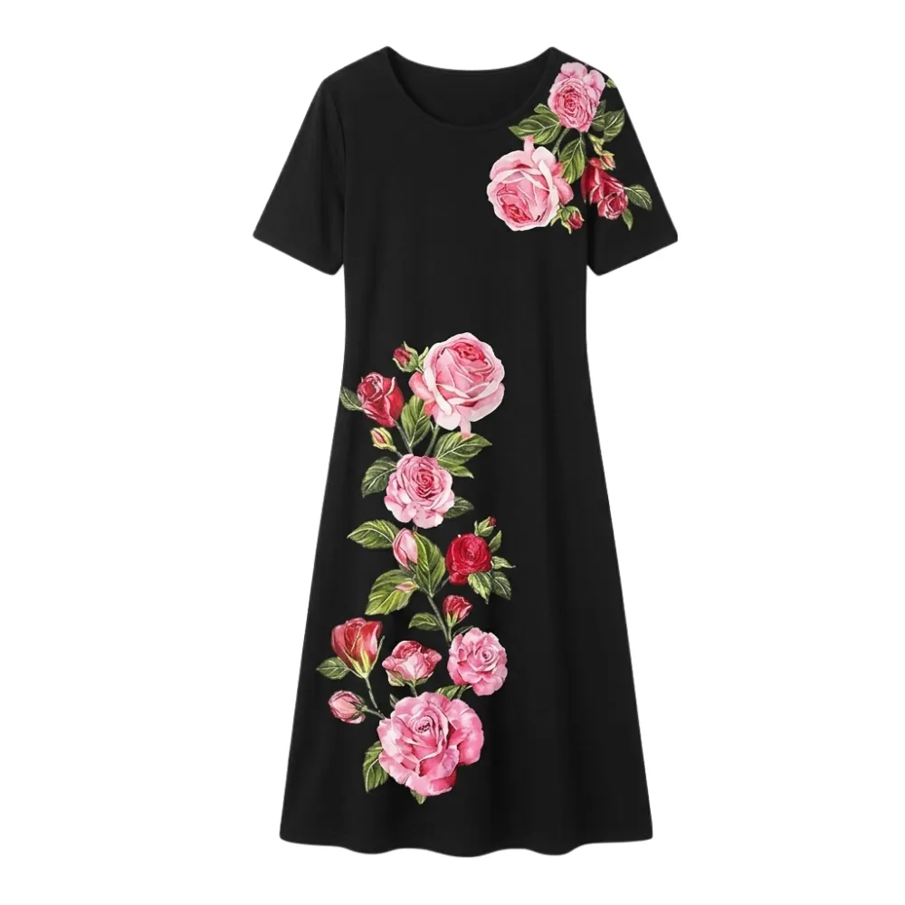 Floral Printed Polished Midi Dress