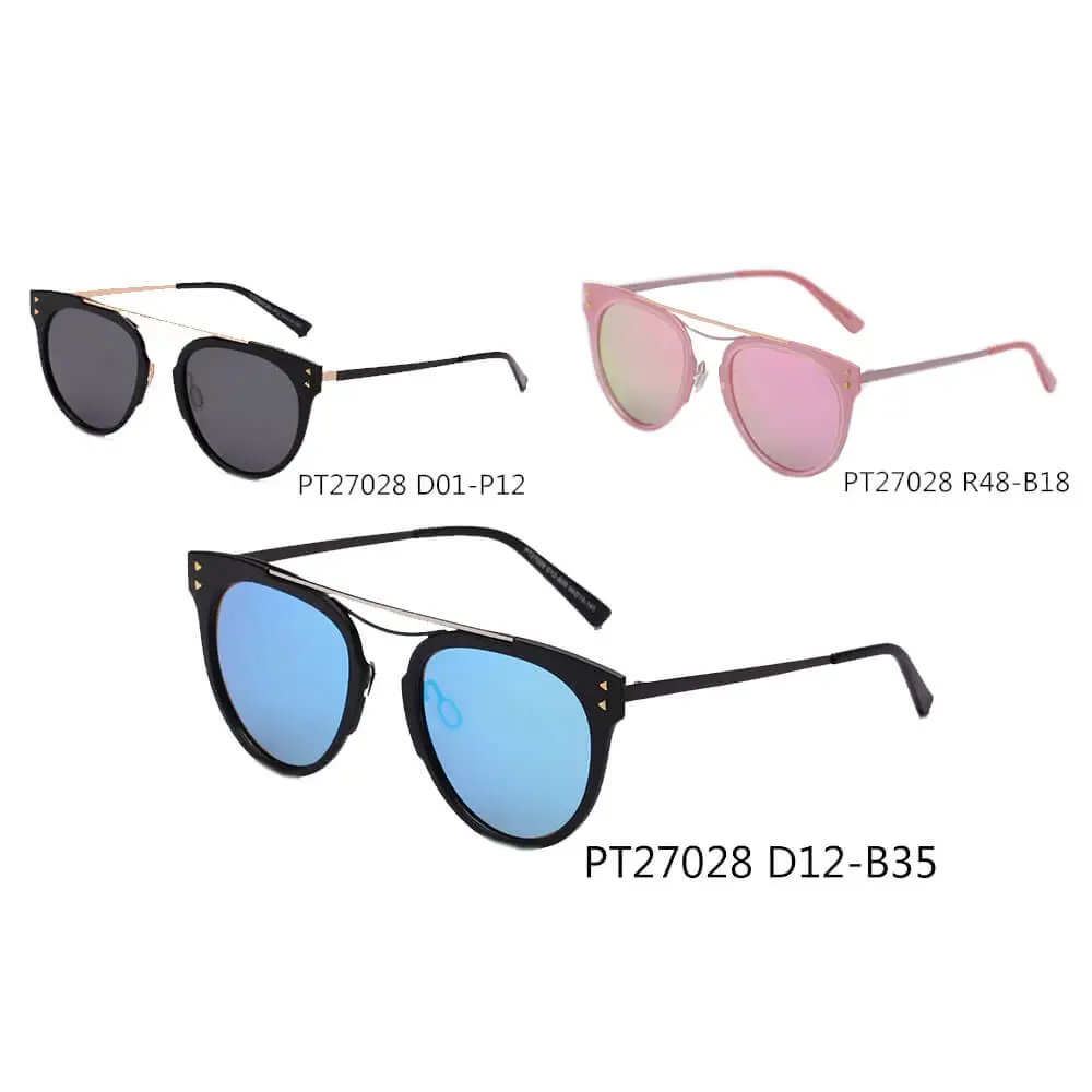 Polarized Brow Bar Round Sunglasses