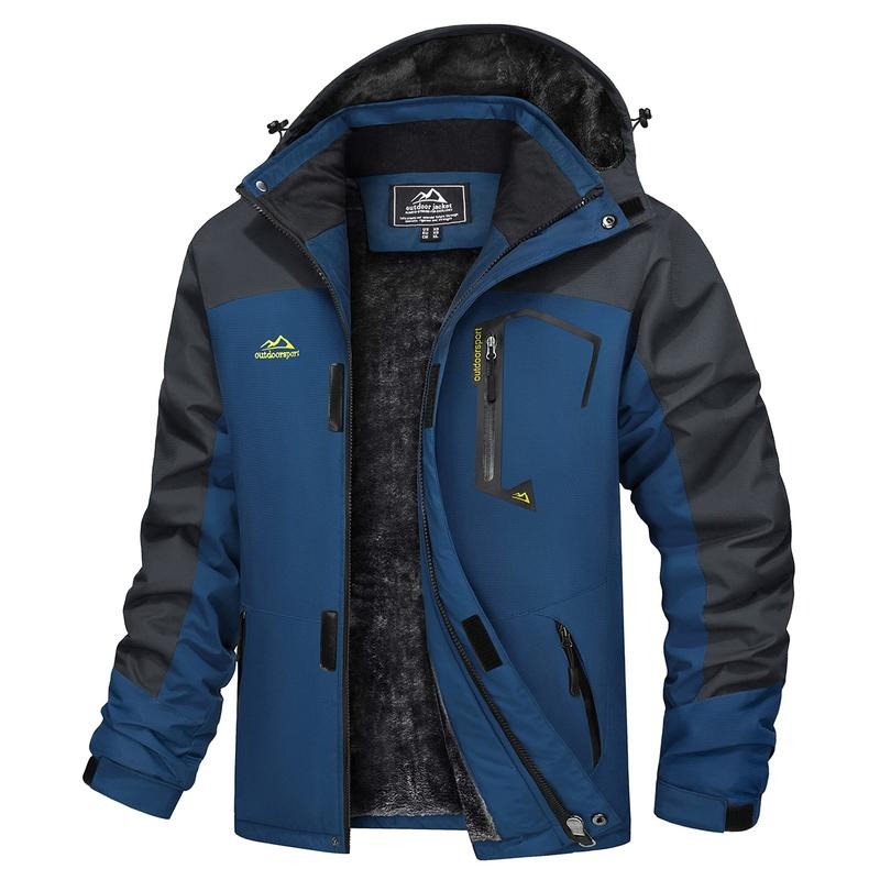 Men’s Winter Coats Waterproof Ski Snow Jacket Warm Fleece Jacket Parka Raincoats With Multi-Pockets