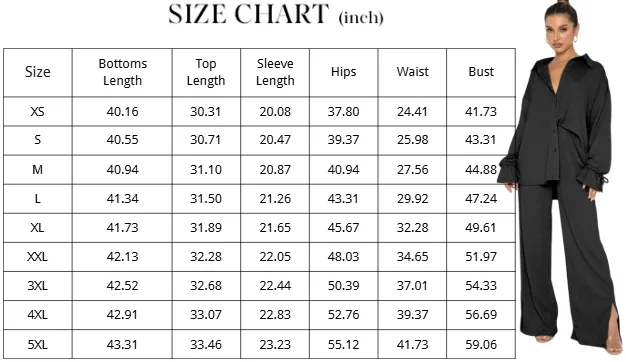 Women's Button-Front Shirt & Split-Hem Pants Set - Flounce Sleeve Top & Wide-Leg Trousers