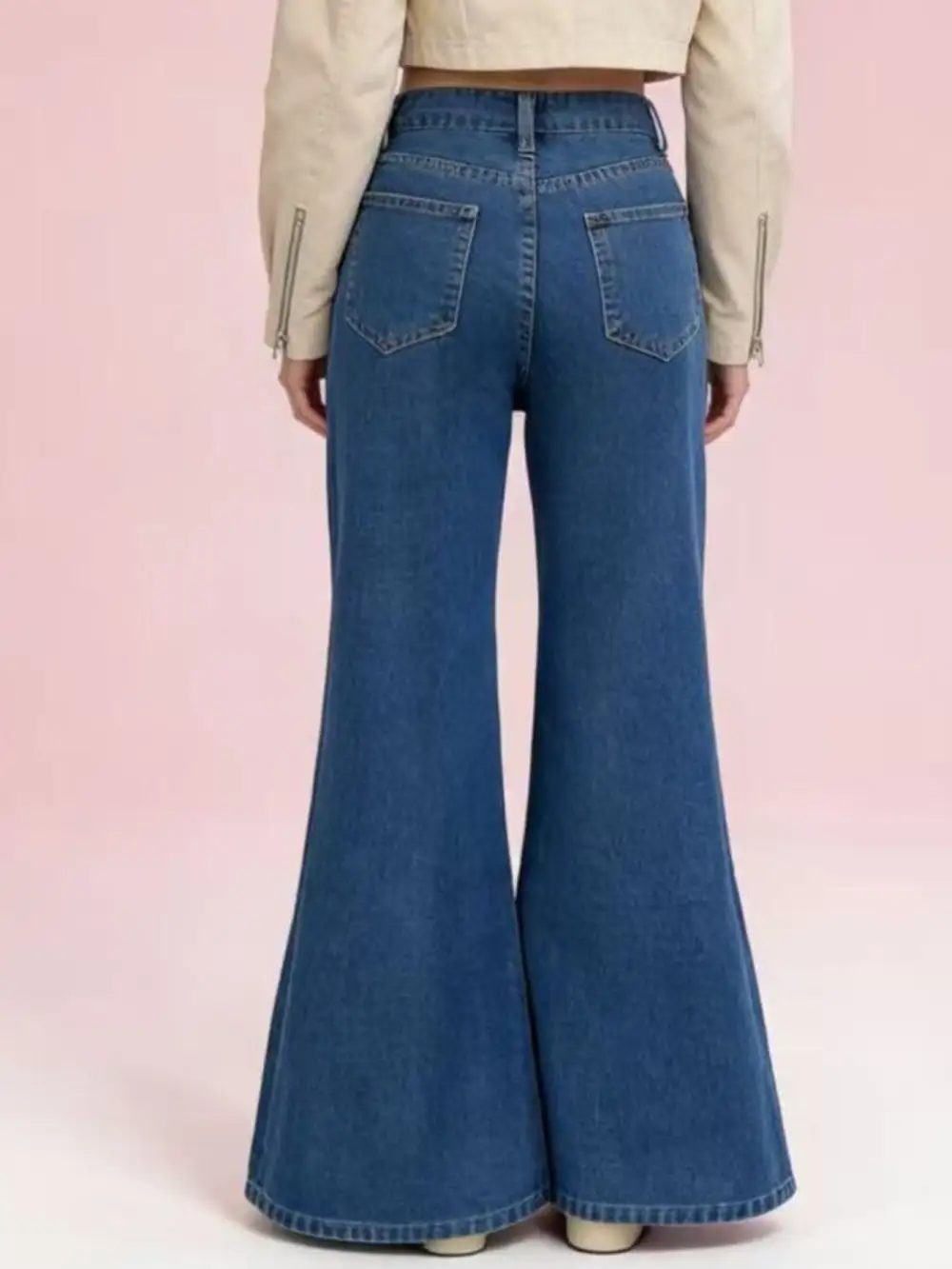 Balanced High Waist Flare Leg Denim Jeans