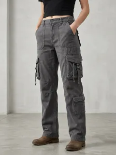 Streamlined Utility Style Multi Pocket Wardrobe Women's Multi Pocket Cargo Pants