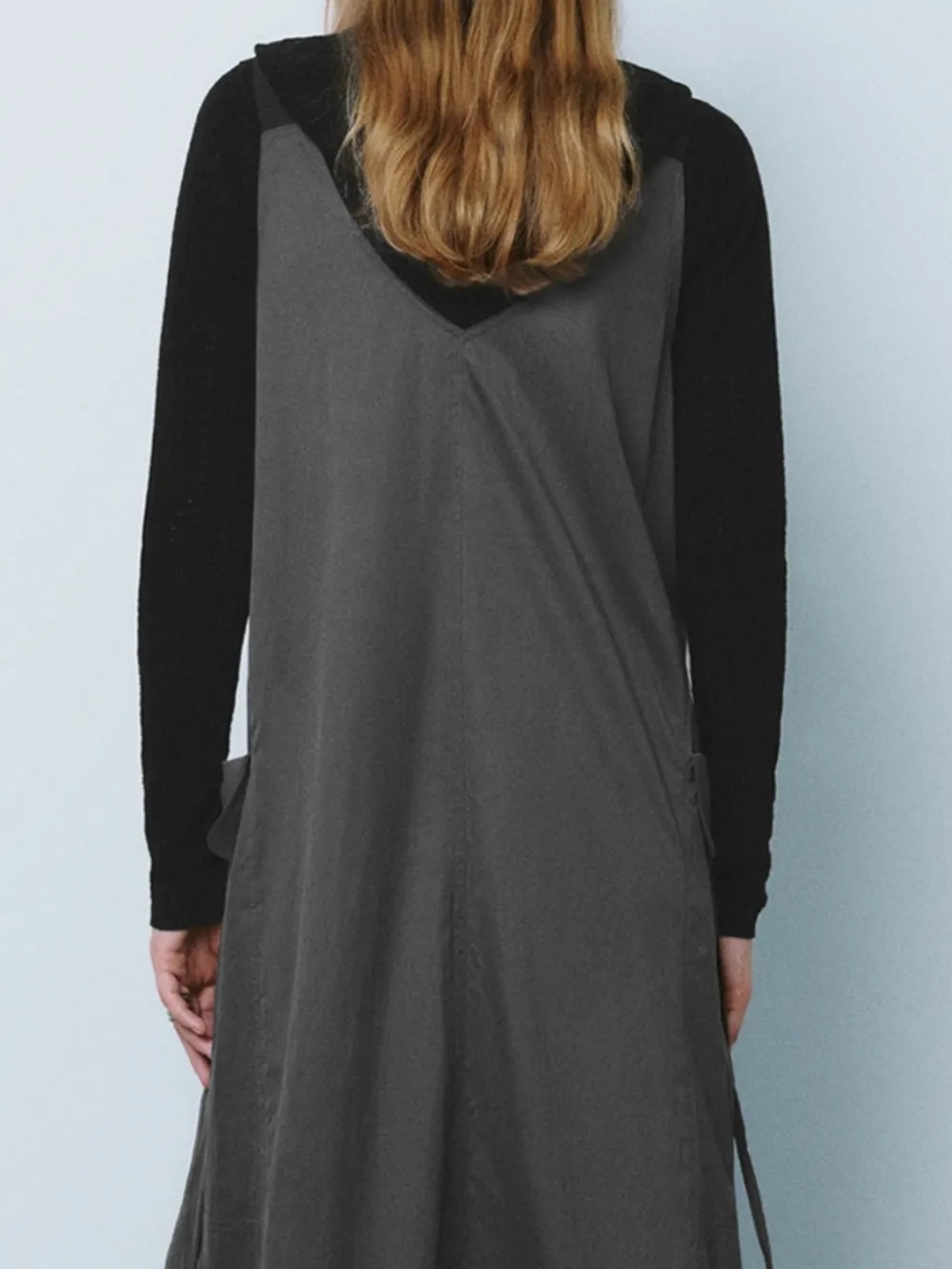 Minimalist Zip-Front Midi Overall Dress