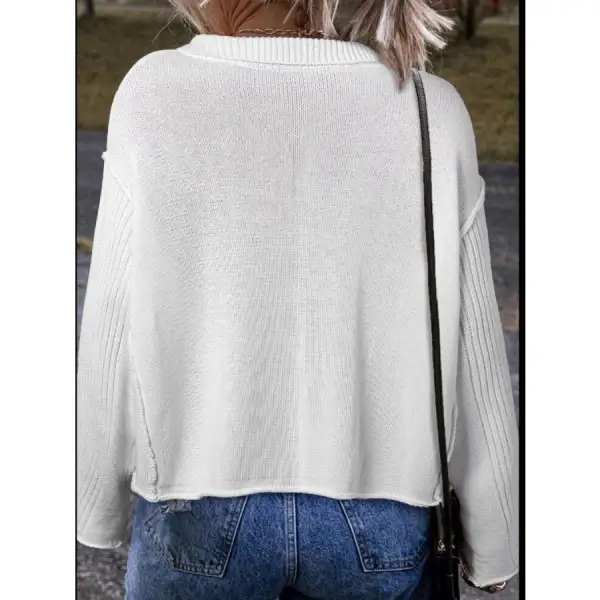 Collared Neck Button Down Long Sleeve Cardigan