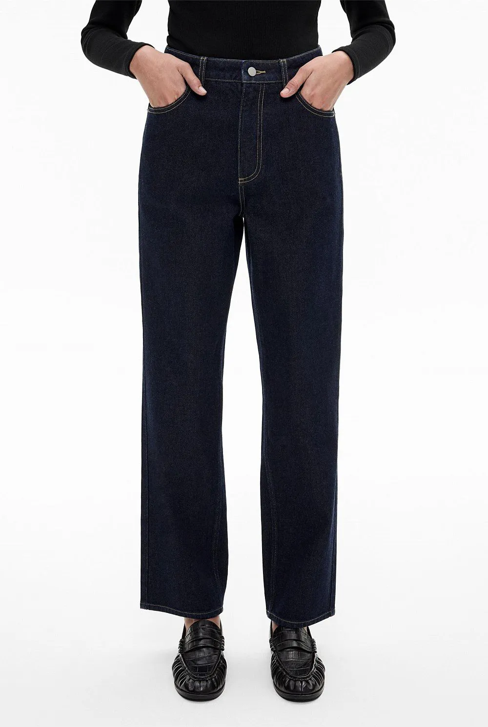 Light-Washed Straight-Leg Denim Jeans