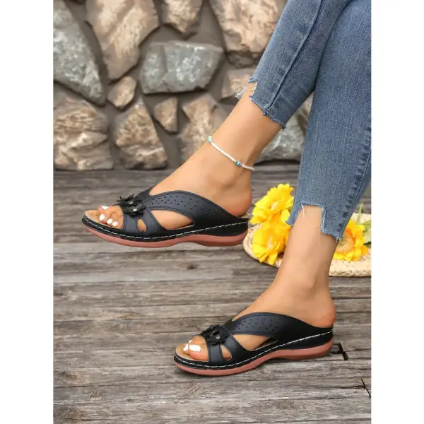 Flower Comfort Wedge Sandals