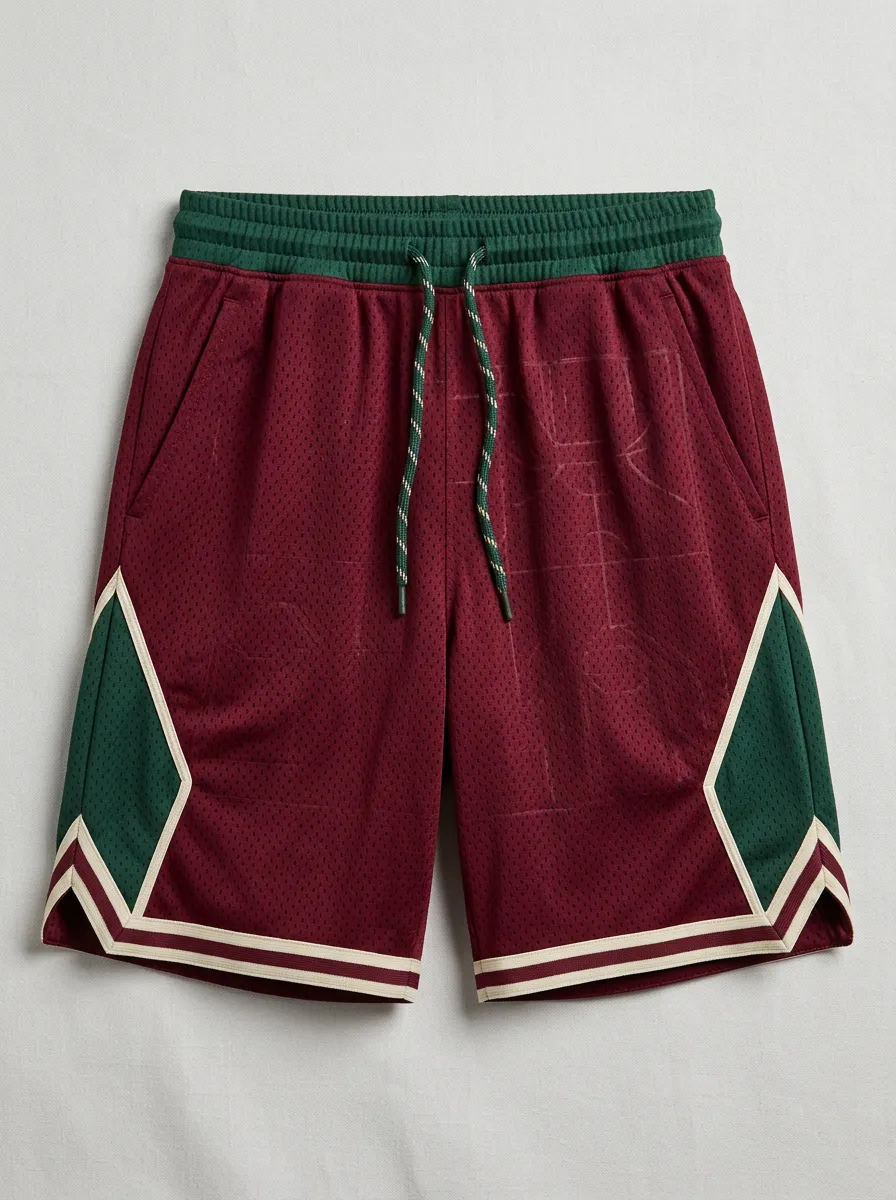 Modern Colorblock Detail Mesh Detail Casual Look Men's Basketball Shorts
