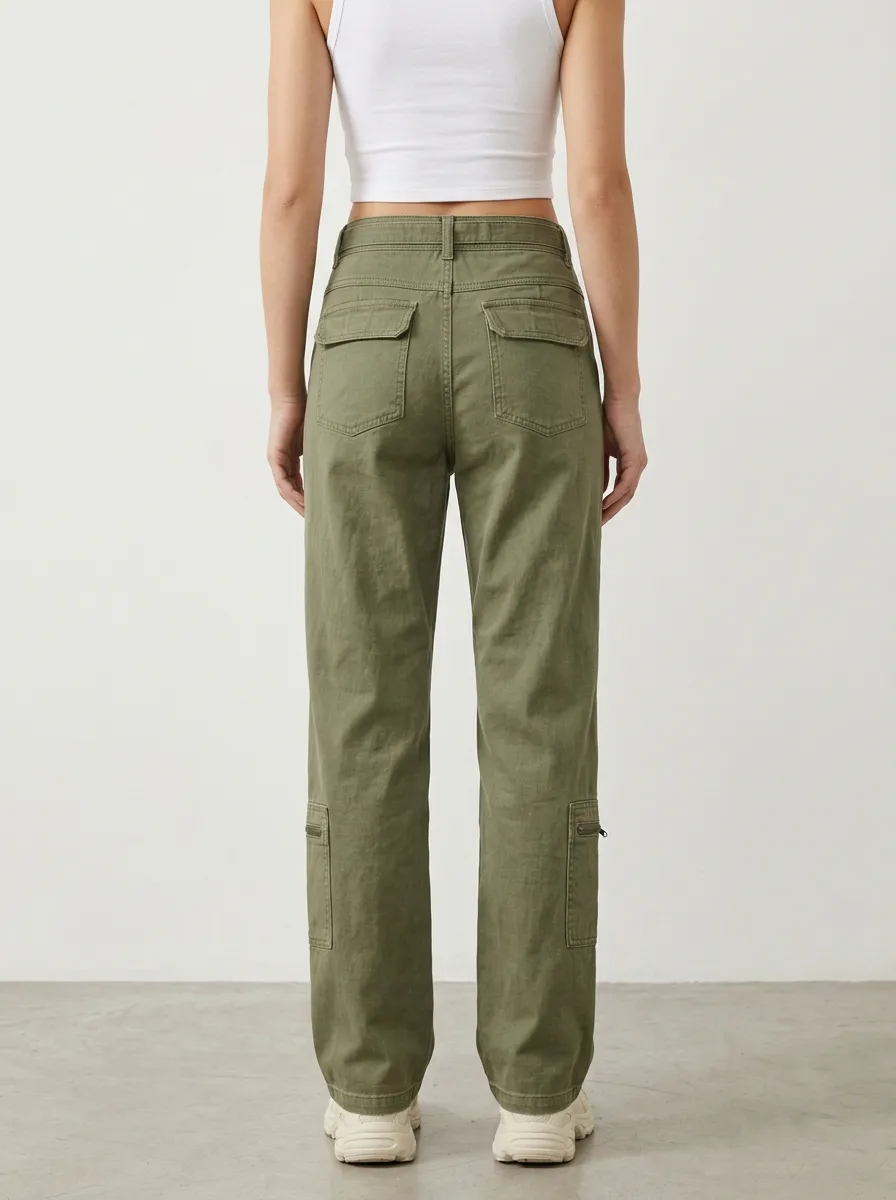 Movement Geometric Pattern Utility Style Set Women's Multi Pocket Cargo Pants
