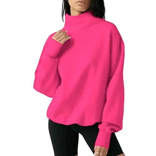 复制Women'S Oversized Turtleneck Sweatshirt Long Sleeve Pullover Casual Tops Womenswear Hoodie