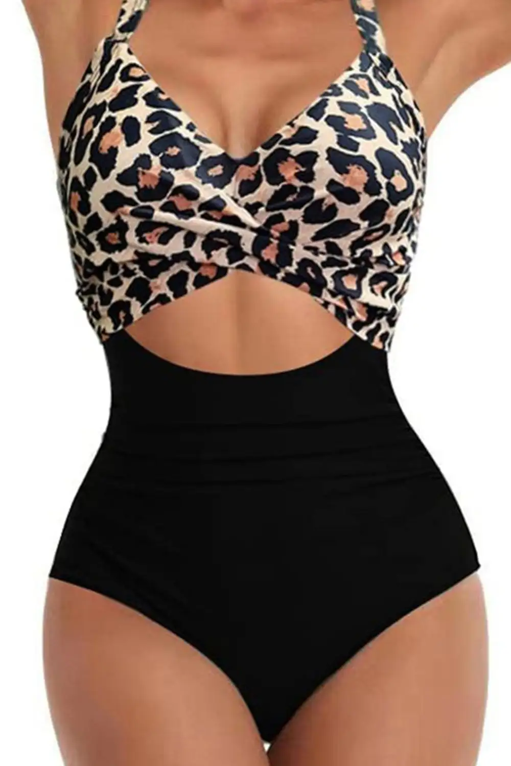 Tied Crisscross Panel Detail One Piece Swimsuit