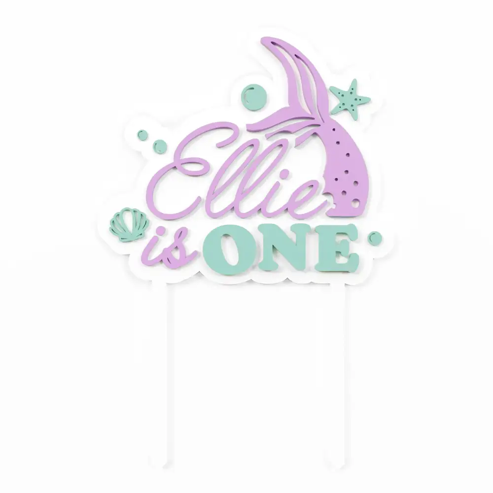 Custom Mermaid Acrylic Cake Topper