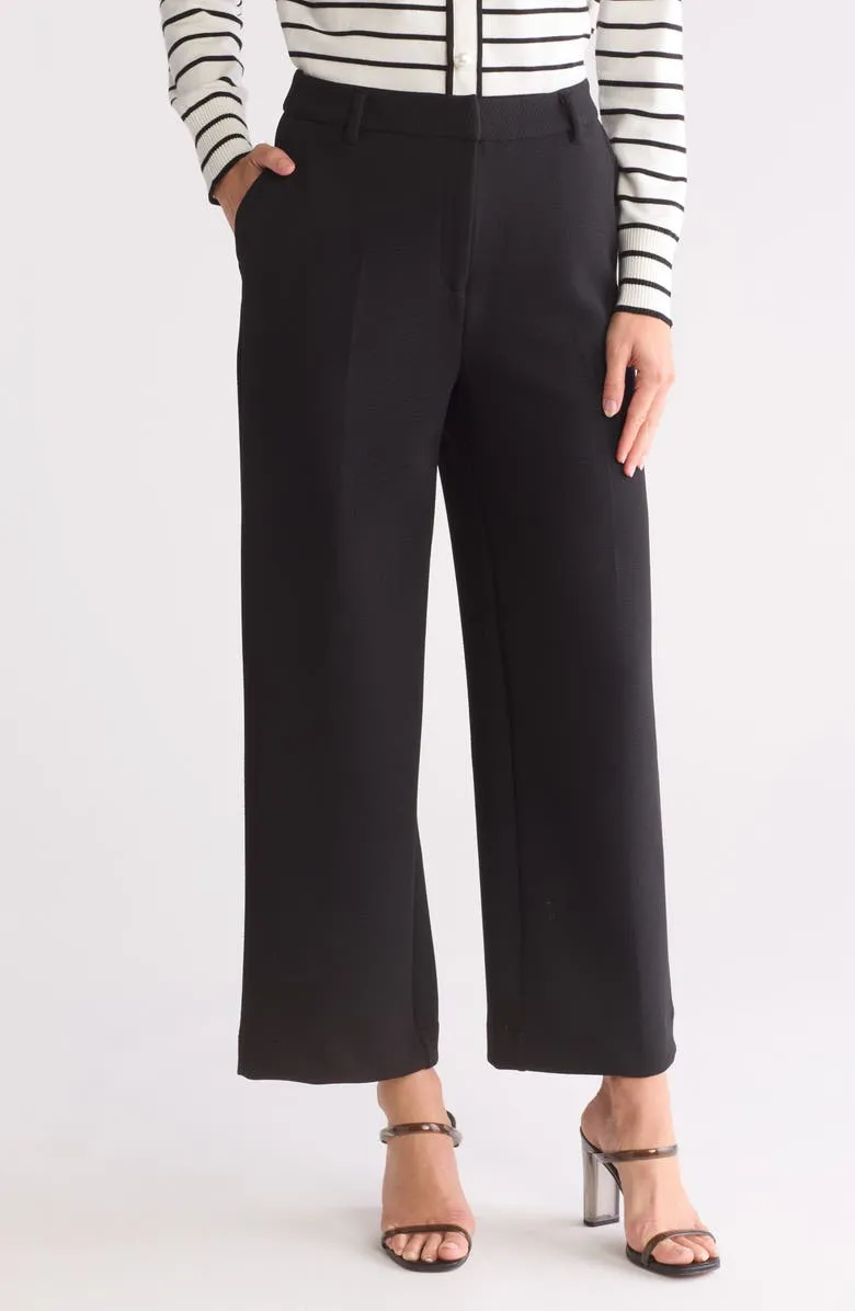 Textured Knit Ankle Pants