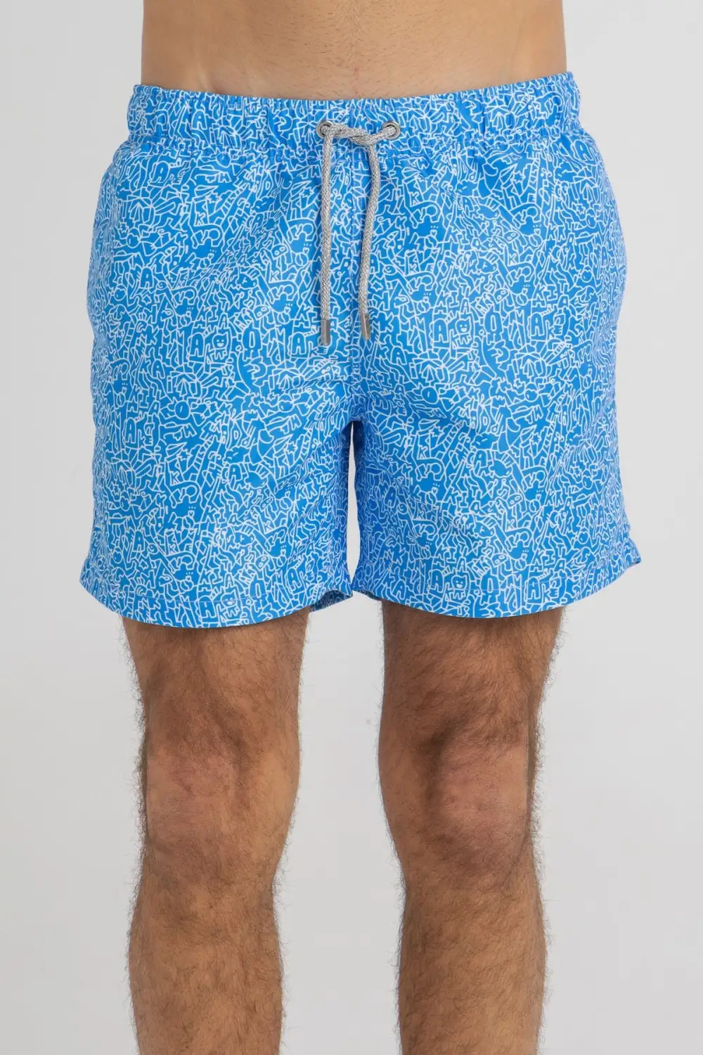 Blue Graffiti Swim Shorts