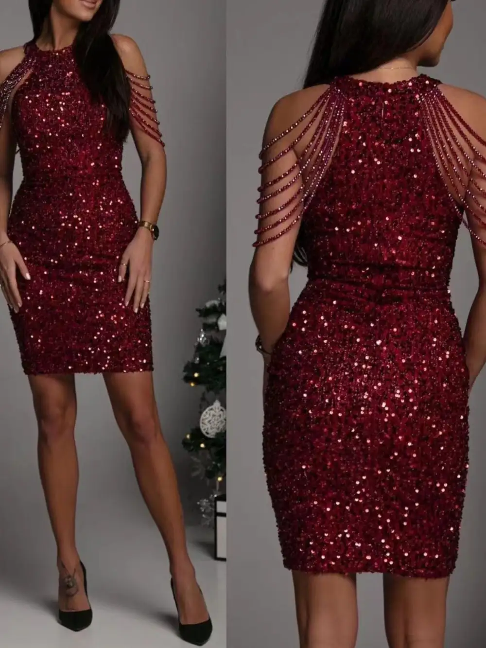 Soft Touch Sequin Mini Dress