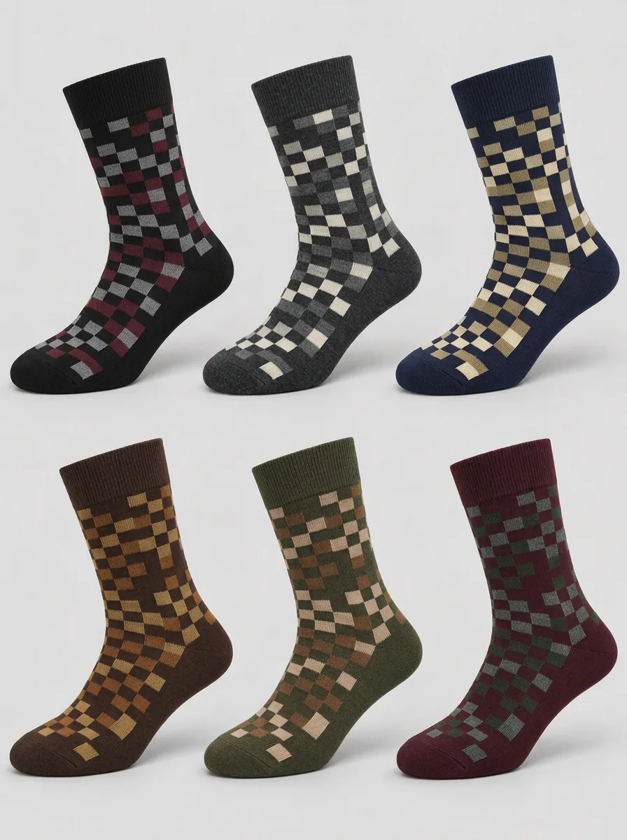 Men's Harbor Check Socks 6-Pack