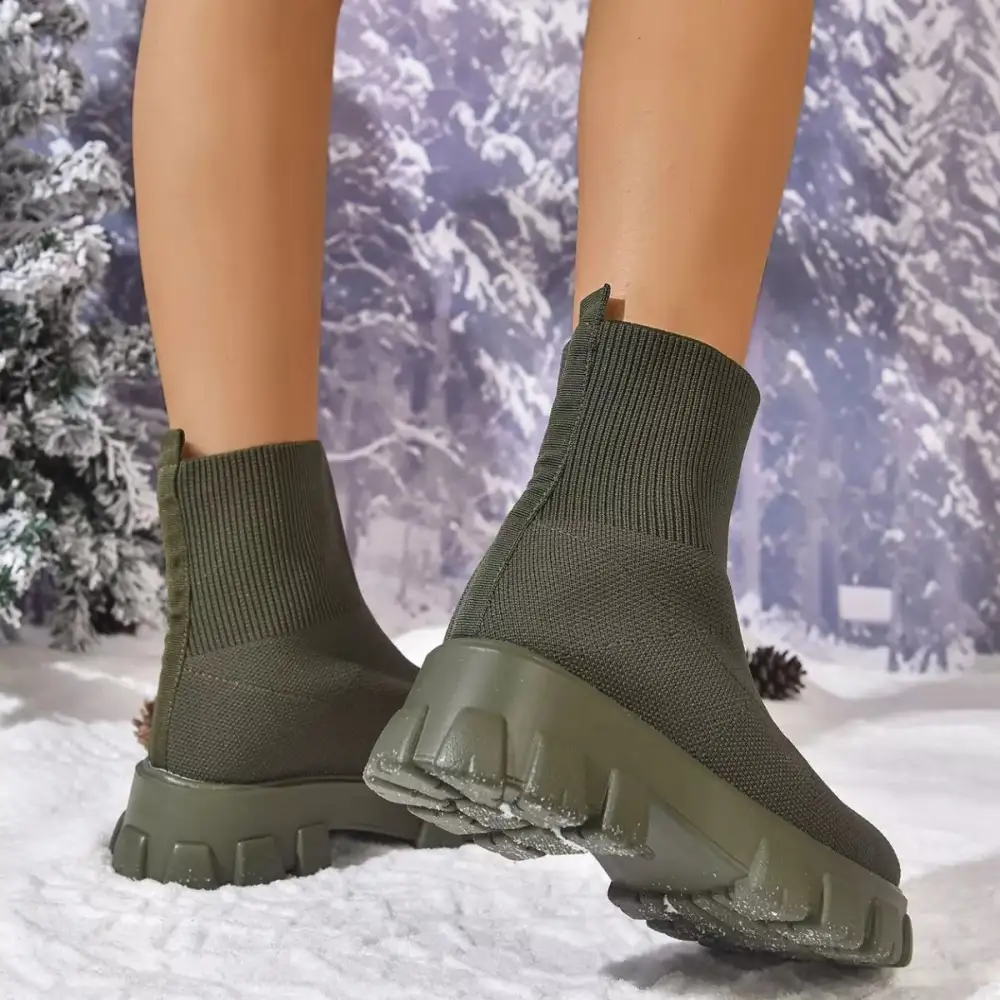 Round Toe Block Heels Boots