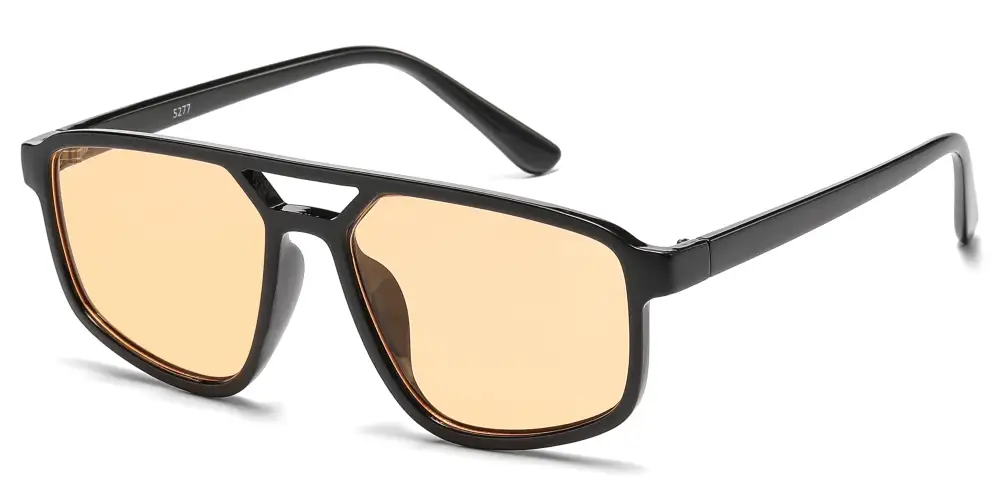 Rectangular Aviator With Brow Bar Plastic Sunglasses