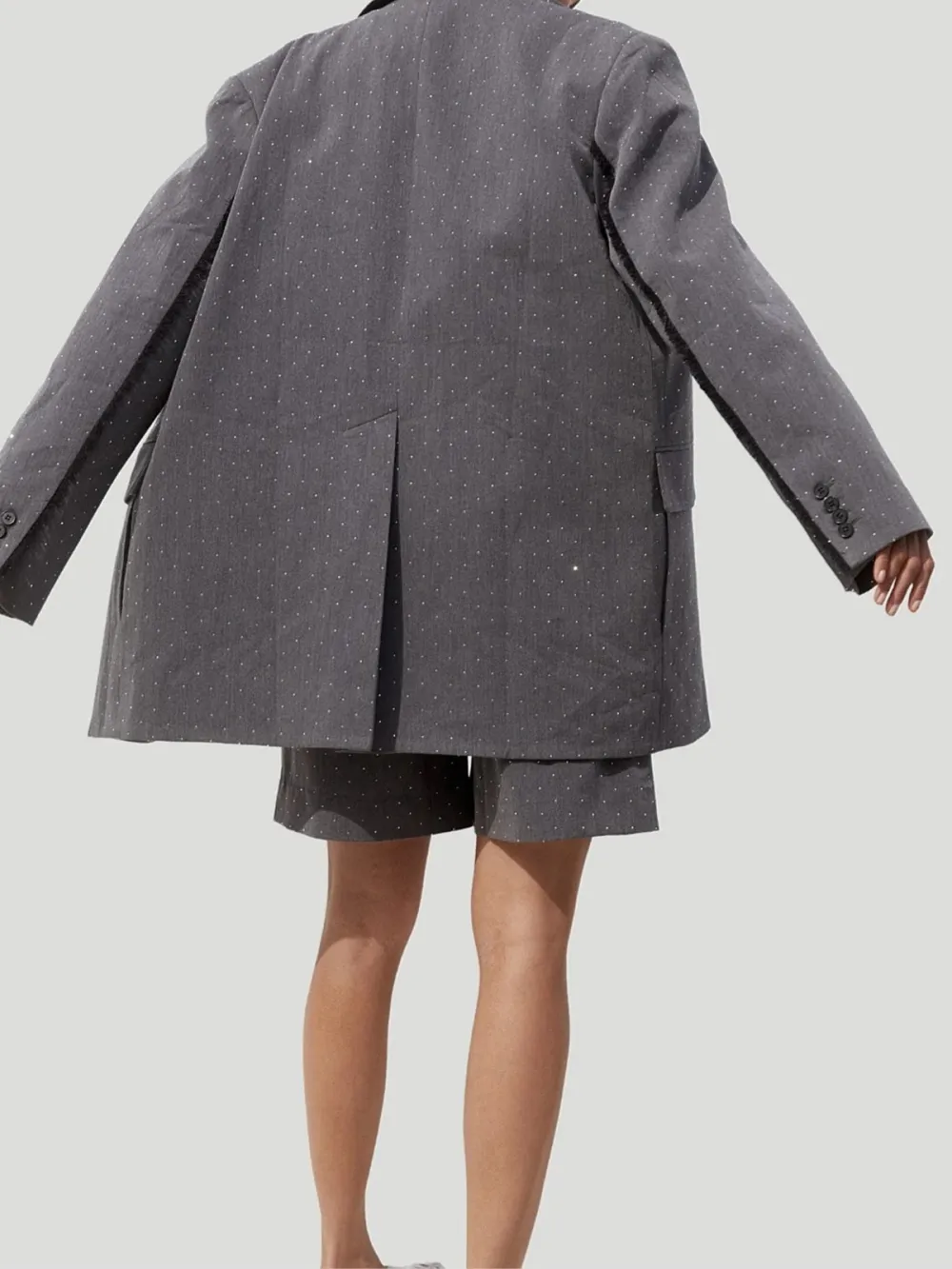 Oversized Slhouette Casual Style  Blazer Charcoal