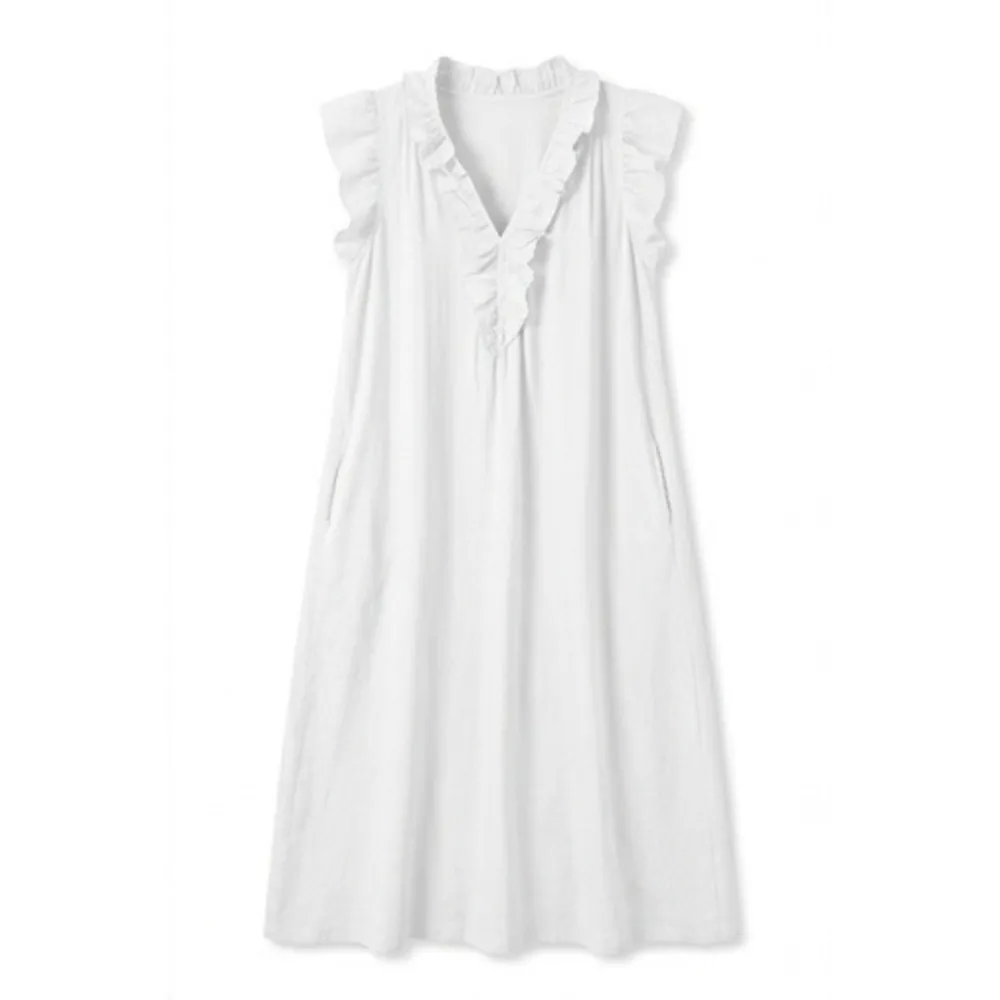 Ruffle Pocket V Midi Dress