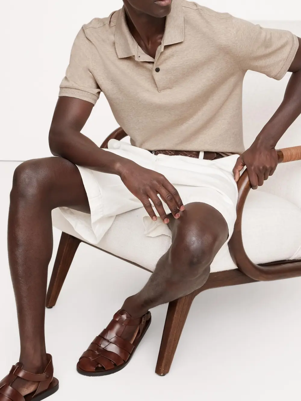 Men's Heather Camel Soft Cotton Polo Shirt