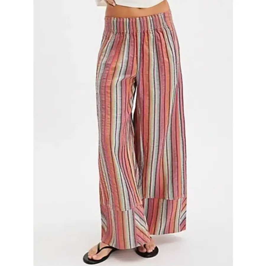 Casual Striped Wide Leg Pants